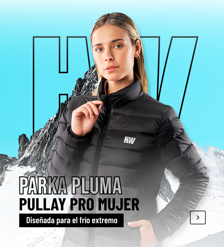 Parka Pluma Pullay Pro Negro Mujer